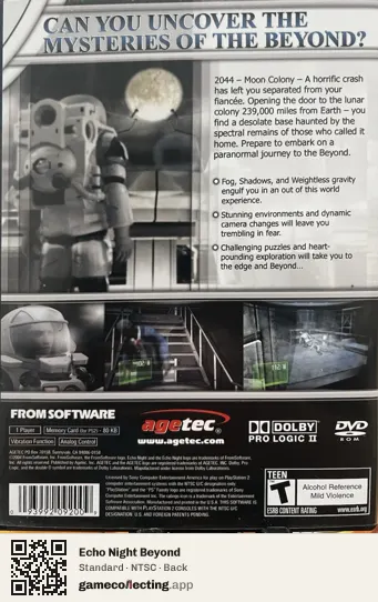 Echo Night Beyond PlayStation 2, NTSC box back