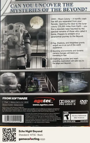 Echo Night Beyond PlayStation 2, NTSC box back