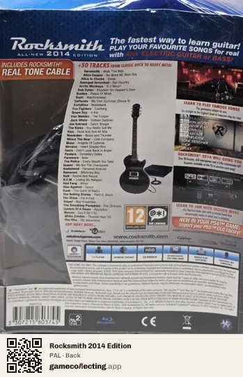 Rocksmith 2014 Edition PlayStation 4, PAL box back