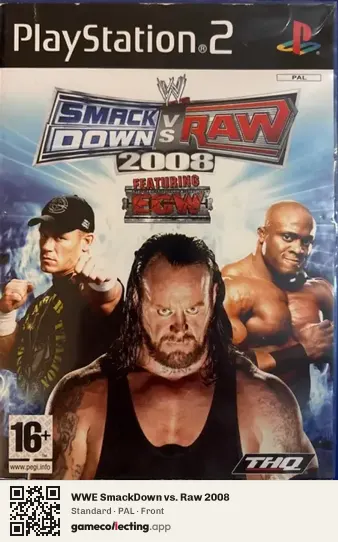 WWE SmackDown vs. Raw 2008 PlayStation 2, PAL box front