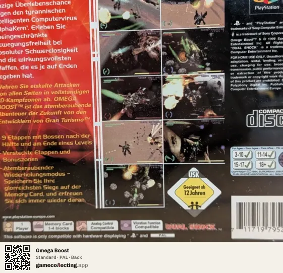Omega Boost PlayStation, PAL box back