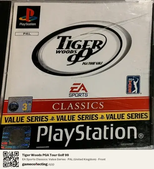 Tiger Woods PGA Tour Golf 99 PlayStation, United Kingdom box front