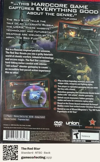 The Red Star PlayStation 2, NTSC box back