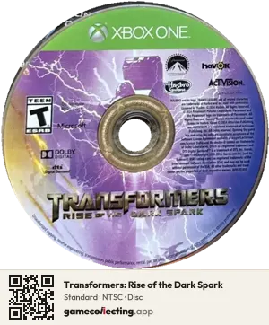 Transformers: Rise of the Dark Spark Xbox One, NTSC disc