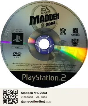 Madden NFL 2003 PlayStation 2, PAL disc