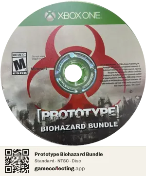 Prototype Biohazard Bundle Xbox One, NTSC disc