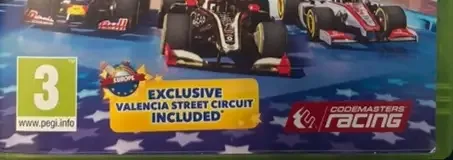 F1 Race Stars, the PEGI square on its front