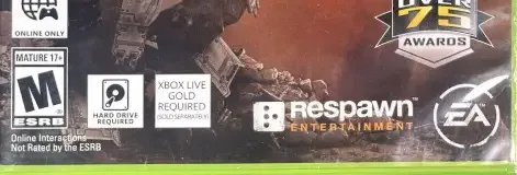 Titanfall, the ESRB box on its front