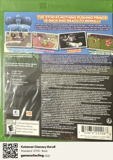 Katamari Damacy Reroll Xbox One, NTSC box back