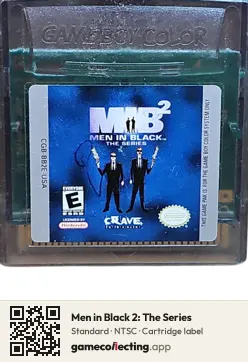 Men in Black 2: The Series Game Boy Color, NTSC cartridge label