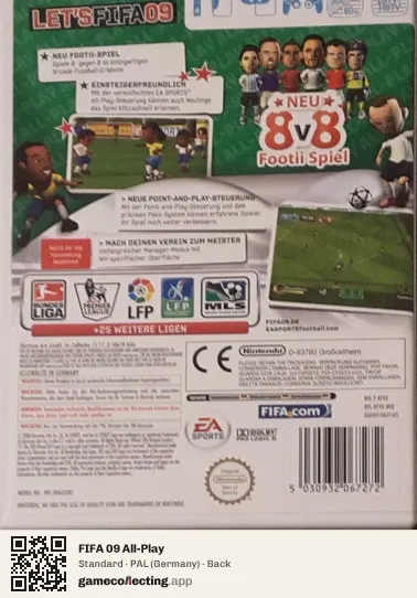 FIFA 09 All-Play Nintendo Wii, Germany box back