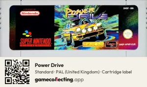 Power Drive Super Nintendo Entertainment System, PAL cartridge label