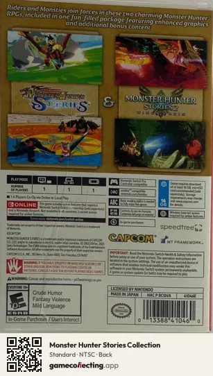 Monster Hunter Stories Collection Nintendo Switch, NTSC box back