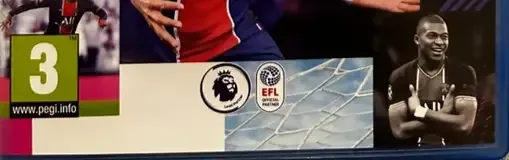FIFA 21, the PEGI square on its front