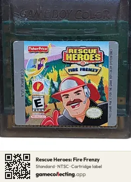 Rescue Heroes: Fire Frenzy Game Boy Color, NTSC cartridge label