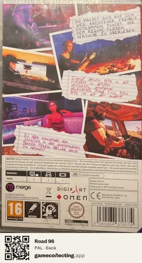 Road 96 Nintendo Switch, PAL box back