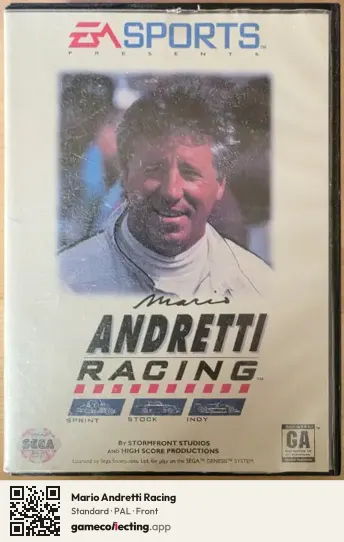 Mario Andretti Racing Sega Mega Drive / Genesis, PAL box front