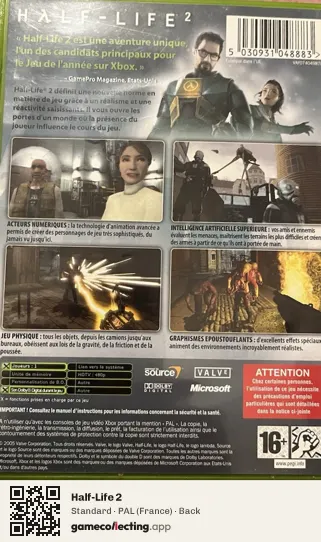 Half-Life 2 Xbox, France box back