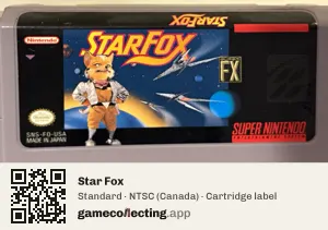 Star Fox Super Nintendo Entertainment System, NTSC cartridge label