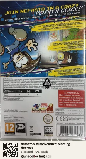 Nefasto's Misadventure: Meeting Noeroze Nintendo Switch, PAL box back