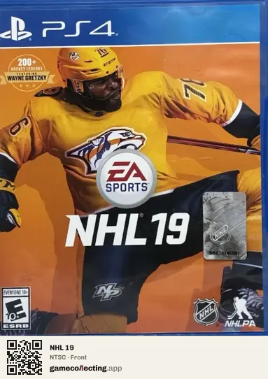 NHL 19 PlayStation 4, NTSC box front