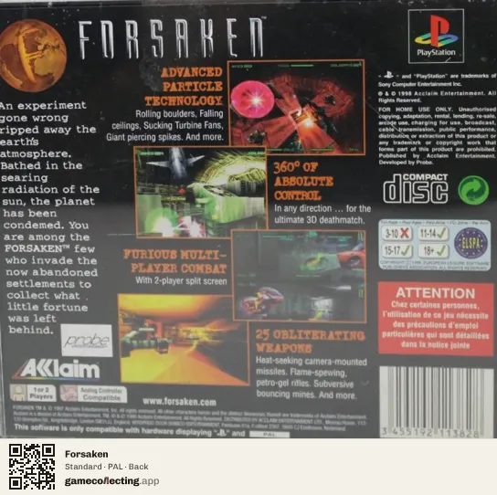 Forsaken PlayStation, PAL box back