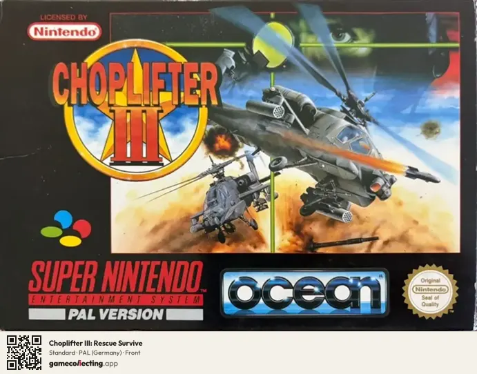 Choplifter III: Rescue Survive Super Nintendo Entertainment System, Germany box front