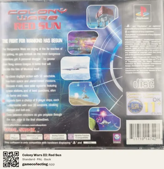 Colony Wars III: Red Sun PlayStation, PAL box back