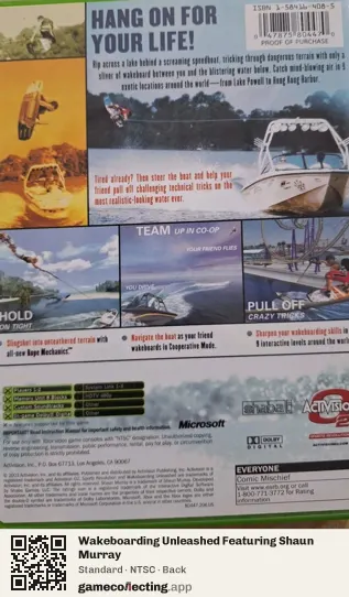 Wakeboarding Unleashed Featuring Shaun Murray Xbox, NTSC box back