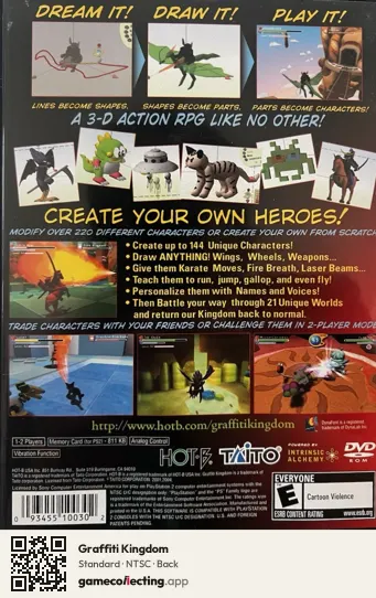 Graffiti Kingdom PlayStation 2, NTSC box back