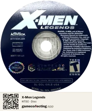 X-Men Legends Nintendo GameCube, NTSC disc