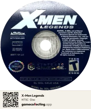 X-Men Legends Nintendo GameCube, NTSC disc