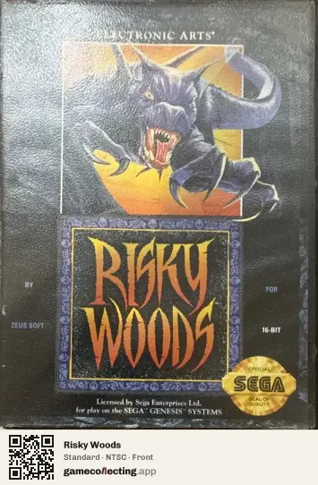 Risky Woods Sega Mega Drive / Genesis, NTSC box front