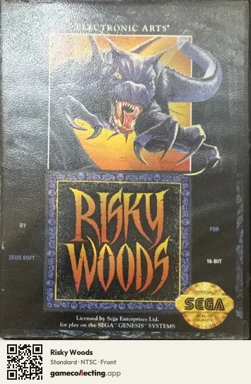 Risky Woods Sega Mega Drive / Genesis, NTSC box front