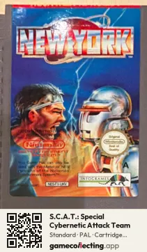 S.C.A.T.: Special Cybernetic Attack Team Nintendo Entertainment System, PAL cartridge label
