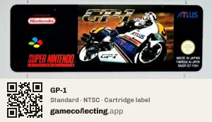 GP-1 Super Nintendo Entertainment System, NTSC cartridge label