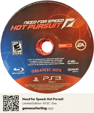 Need for Speed: Hot Pursuit PlayStation 3, NTSC disc