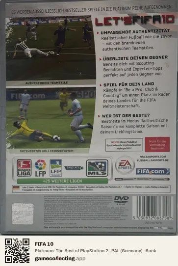 FIFA 10 PlayStation 2, Germany box back