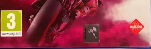 MotoGP 19, the PEGI square on its front