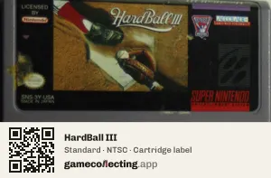 HardBall III Super Nintendo Entertainment System, NTSC cartridge label