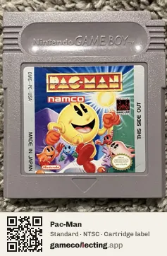 Pac-Man Game Boy, NTSC cartridge label