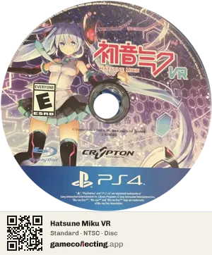 Hatsune Miku VR PlayStation 4, NTSC disc