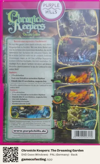 Chronicle Keepers: The Dreaming Garden Computer, Germany box back