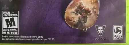 Saints Row IV, the ESRB box on its front