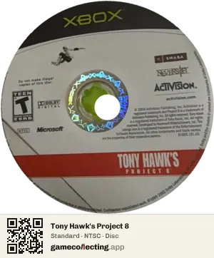 Tony Hawk's Project 8 Xbox, NTSC disc