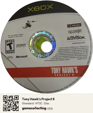 Tony Hawk's Project 8 Xbox, NTSC disc
