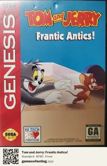 Tom and Jerry: Frantic Antics! Sega Mega Drive / Genesis, NTSC box front