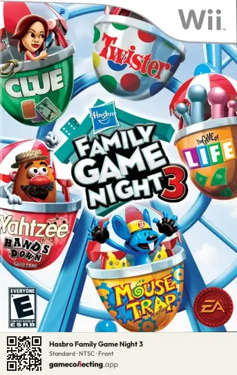Hasbro Family Game Night 3 Nintendo Wii, NTSC box front