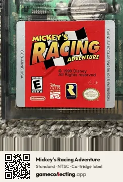 Mickey's Racing Adventure Game Boy Color, NTSC cartridge label