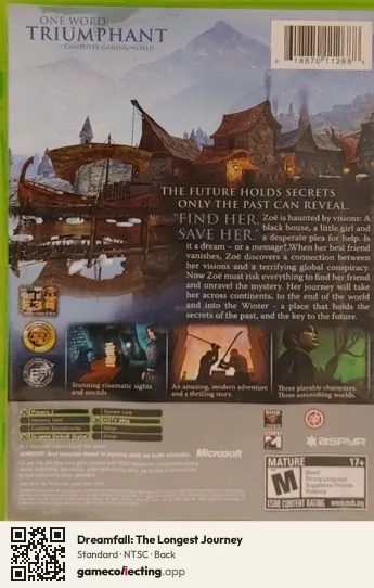 Dreamfall: The Longest Journey Xbox, NTSC box back